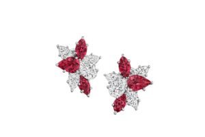 Kombinasi Anggun Anting Winston Cluster Ruby and Diamond